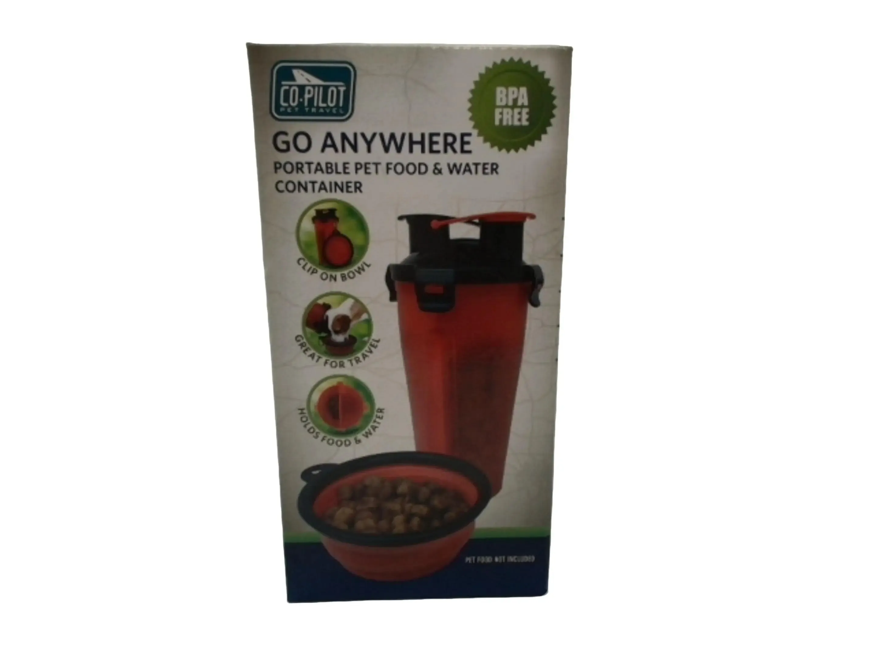 2-in-1 Portable Pet Food Water Container - Go-pilot Red