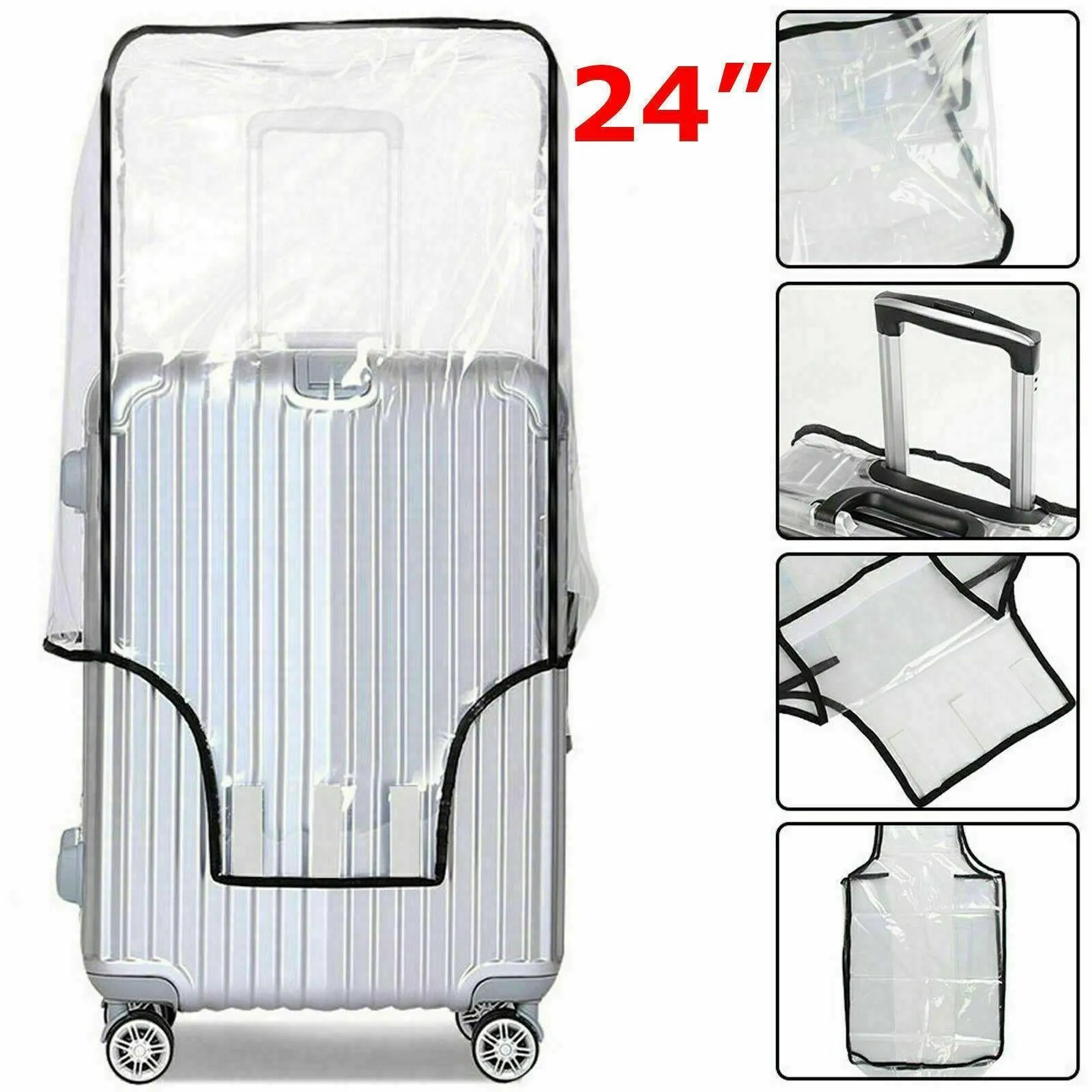 3 Pack Transparent PVC Suitcase Cover