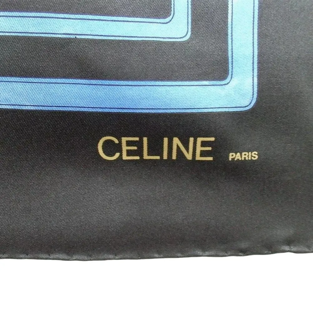 466140AH (S1) Celine Scarf Carriage Pattern Multicolor Silk