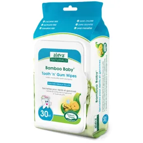 Aleva Naturals Bamboo Baby Specialty Tooth 'N' Gum Wipes (Pack of 30)