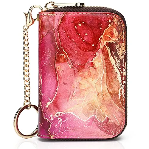 APHISON RFID Credit Card Holder Wallets for Women Leather Cartoon Patterns Zipper Card Case for Ladies Girls / Gift Box 3-075