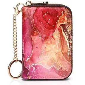 APHISON RFID Credit Card Holder Wallets for Women Leather Cartoon Patterns Zipper Card Case for Ladies Girls / Gift Box 3-075