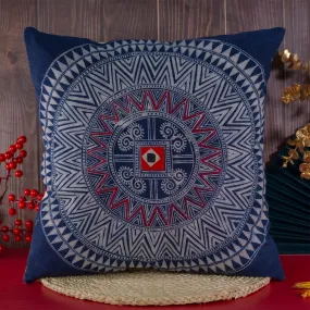 Batik Cushion Cover - H'mong pattern, hand-stitched fabric patch