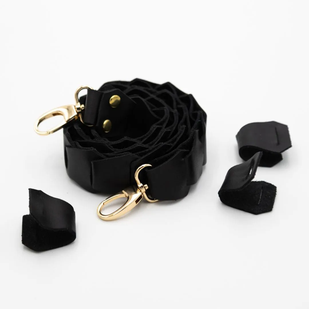 Black Leather Bum Bag (w Gold Fittings)