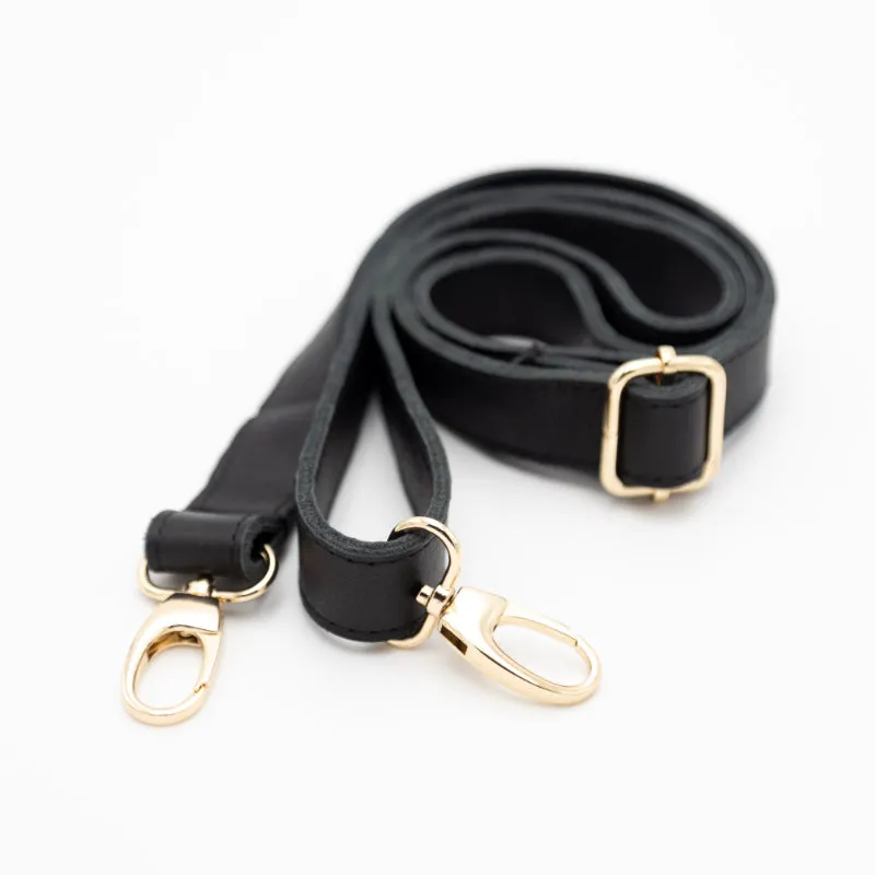 Black Leather Bum Bag (w Gold Fittings)