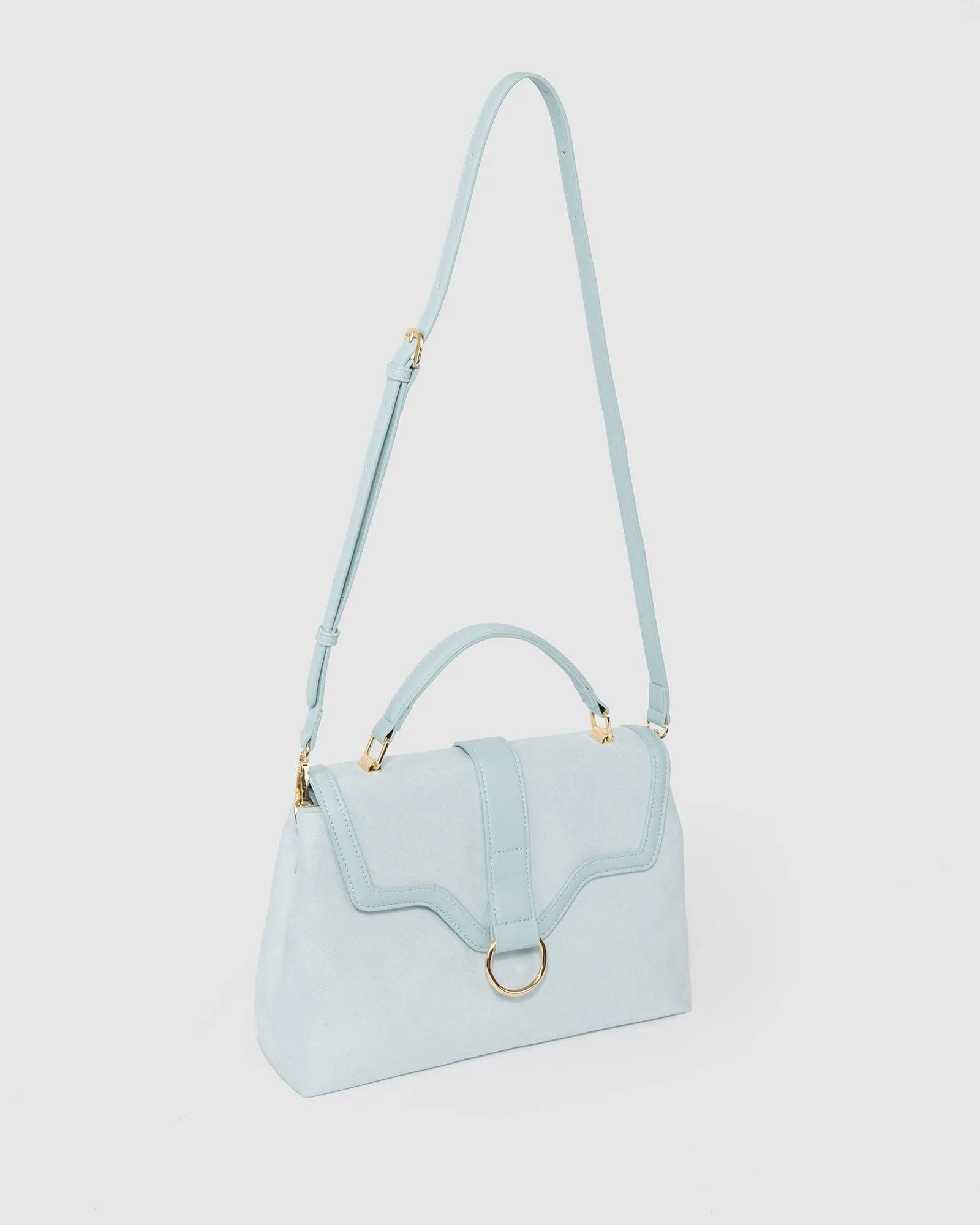 Blue Asma Ring Top Handle Bag