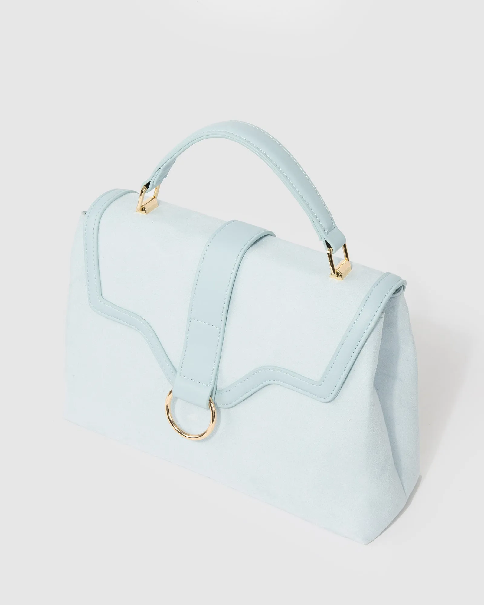 Blue Asma Ring Top Handle Bag