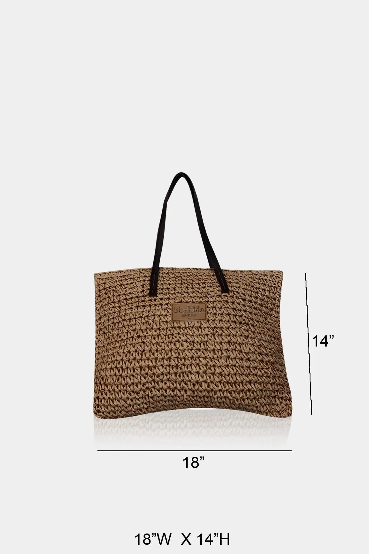 Brown Tote Bag With Black Handles