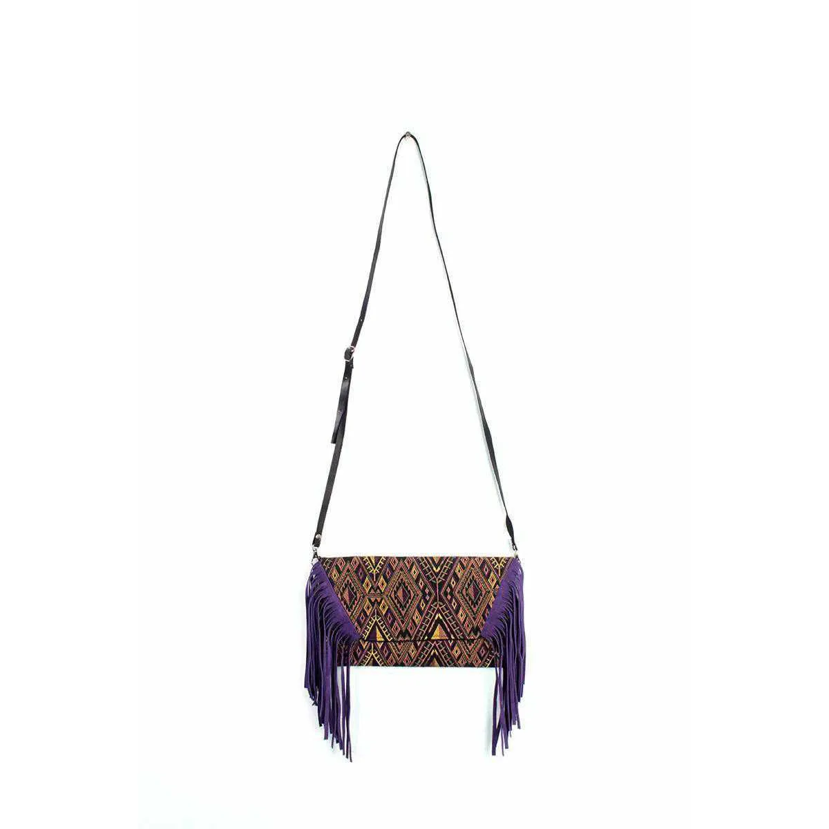 BUNDLE: Embroidery & Leather Fringe Crossbody Bag - 4 Pieces - Thailand
