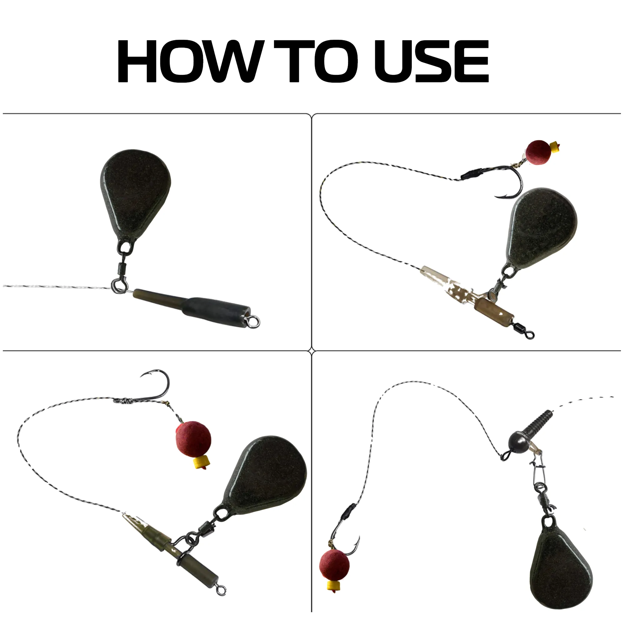 BZS Carp fishing Weights Flat Pear with Swivel Available in Smooth and Textured Finish