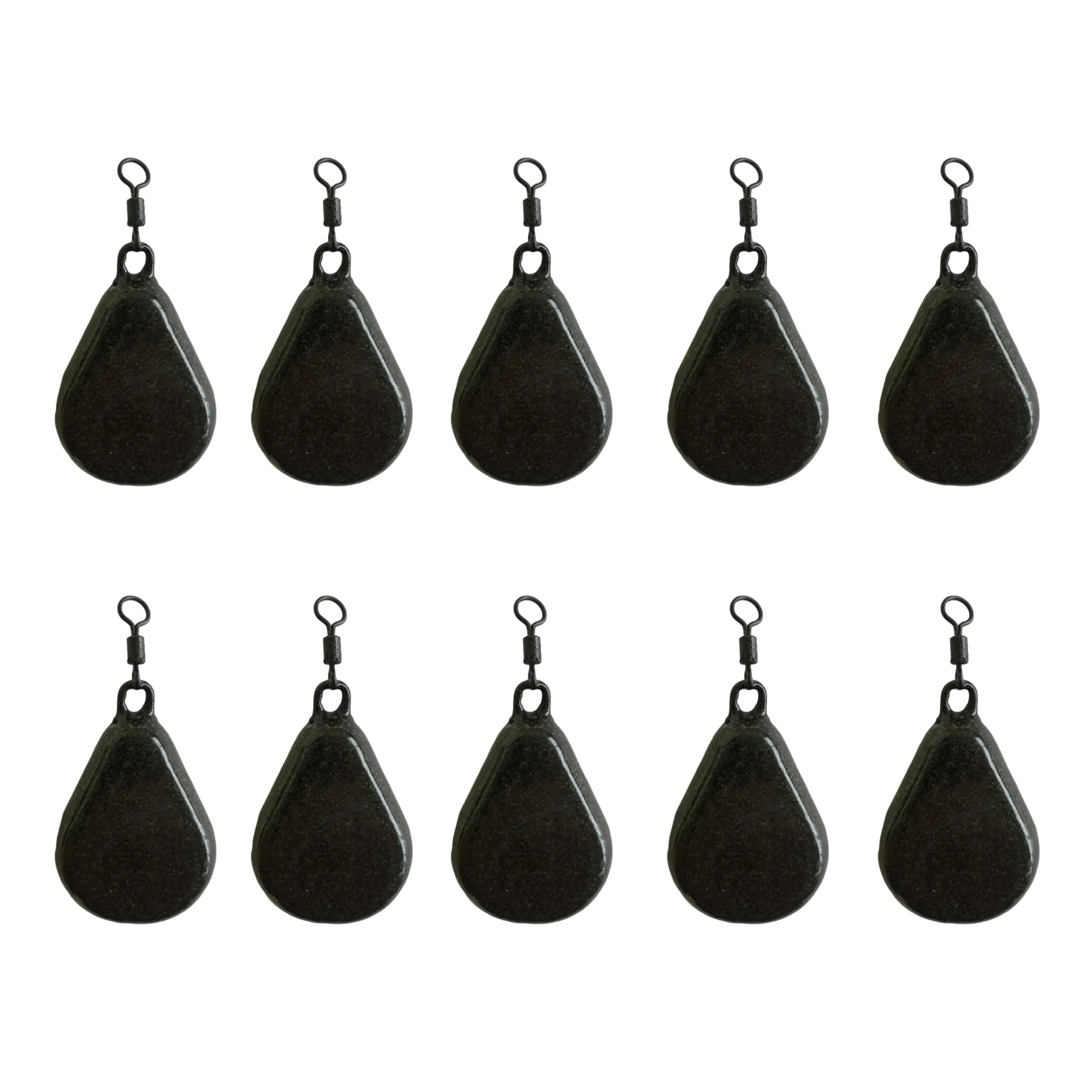 BZS Carp fishing Weights Flat Pear with Swivel Available in Smooth and Textured Finish