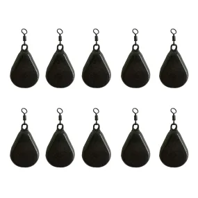 BZS Carp fishing Weights Flat Pear with Swivel Available in Smooth and Textured Finish