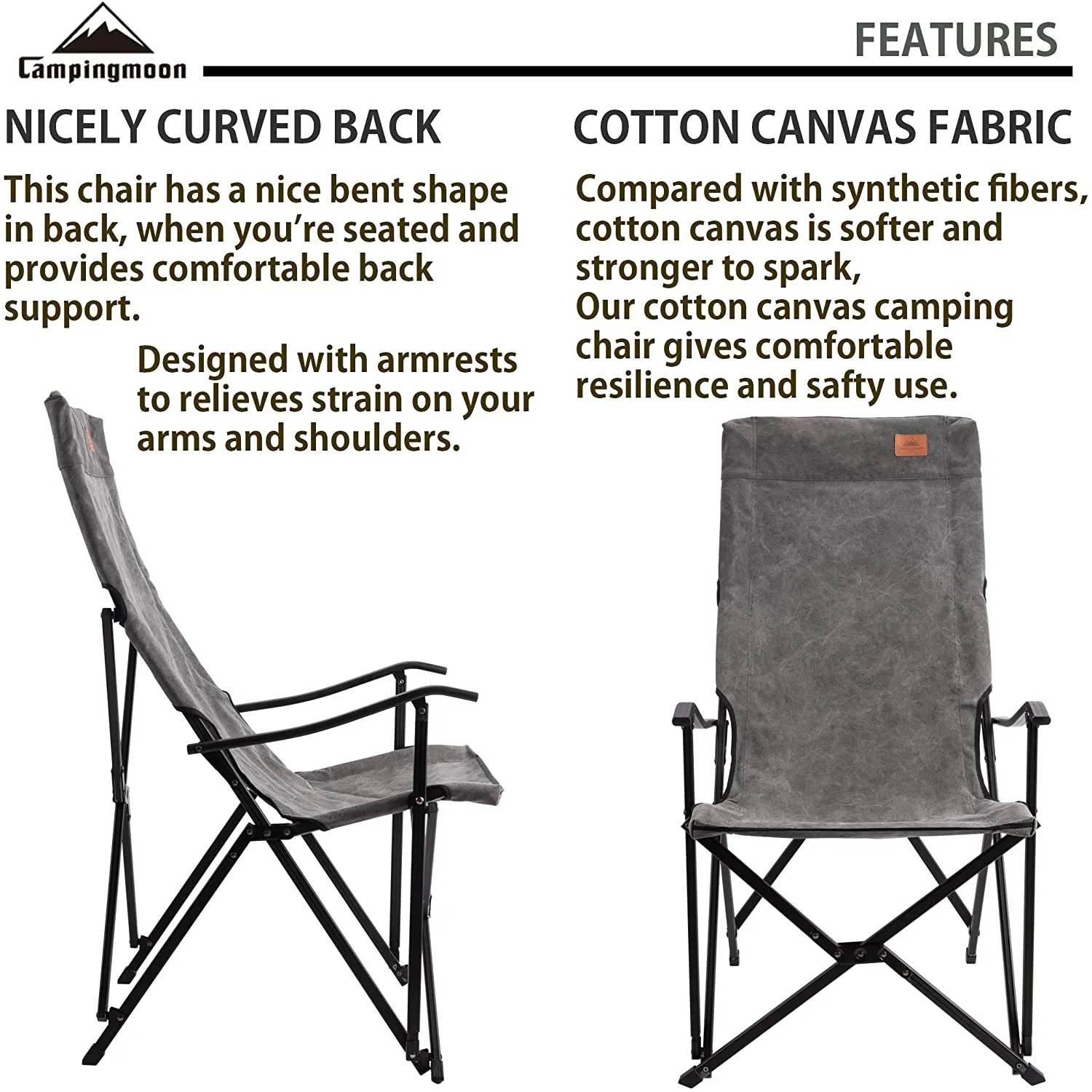 Campingmoon Foldable High Back Camping Chair