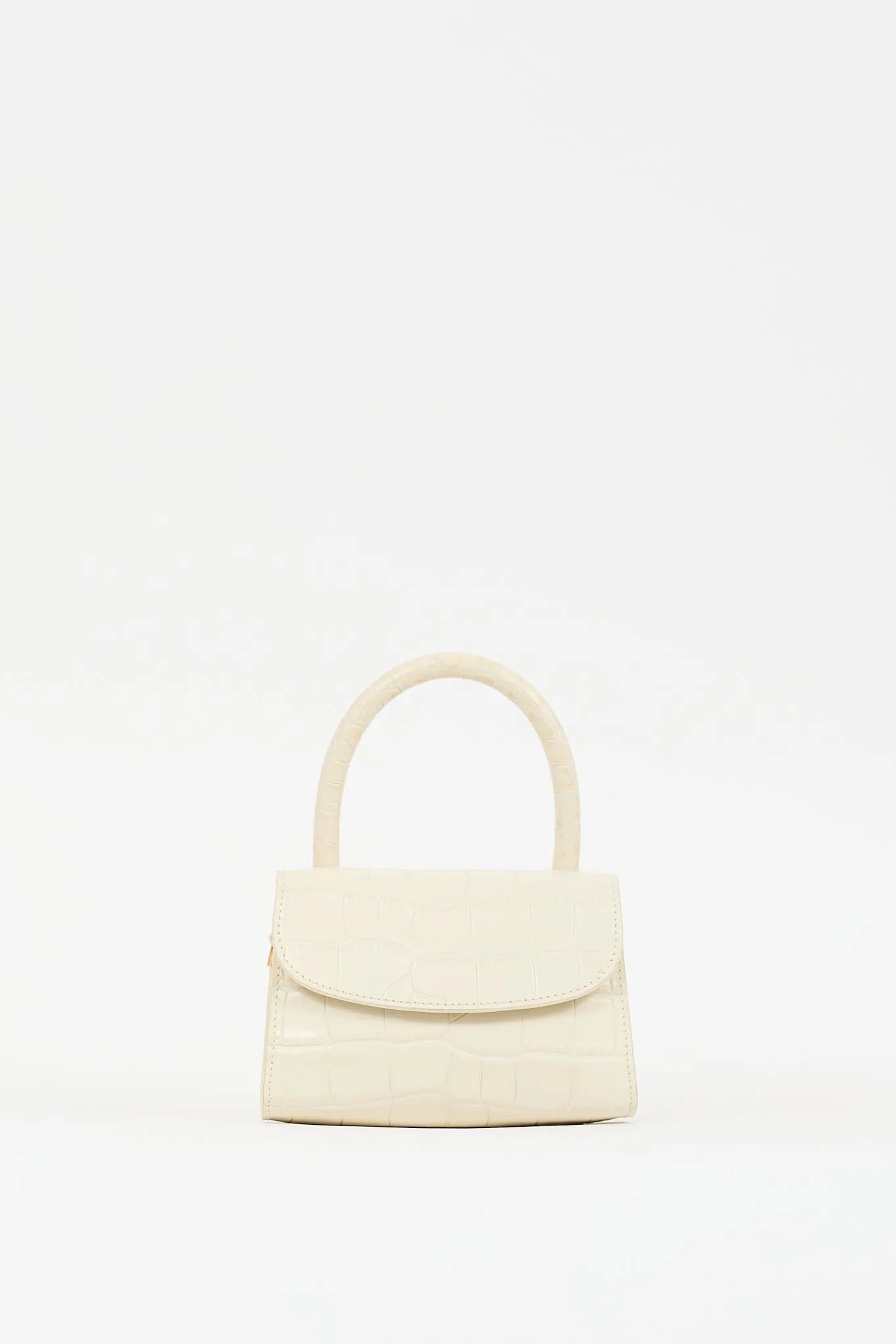 Cream Embossed Leather Mini Bag