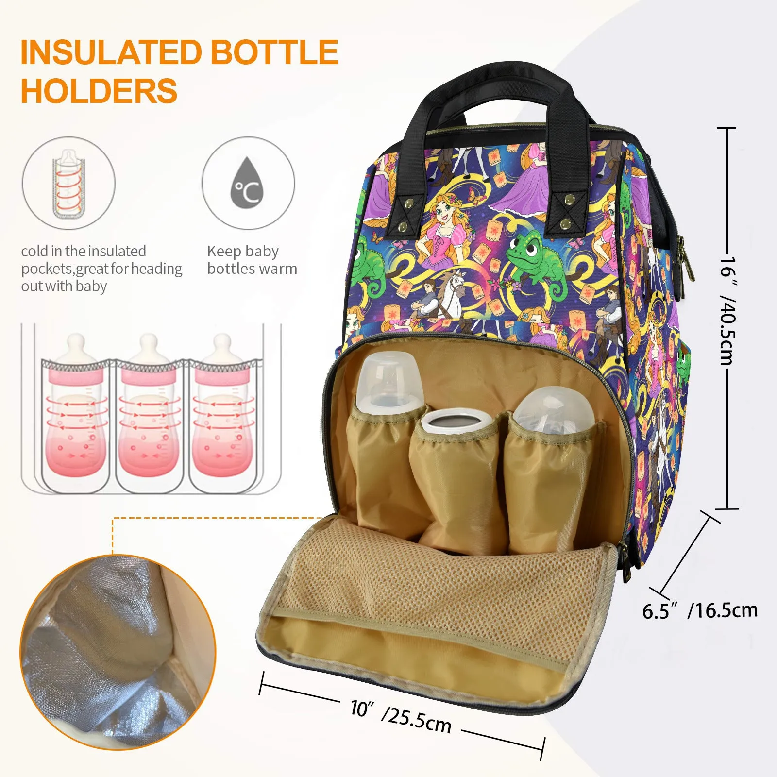 Disney Tangled Rapunzel At Last I See The Light Multi-Function Diaper Bag