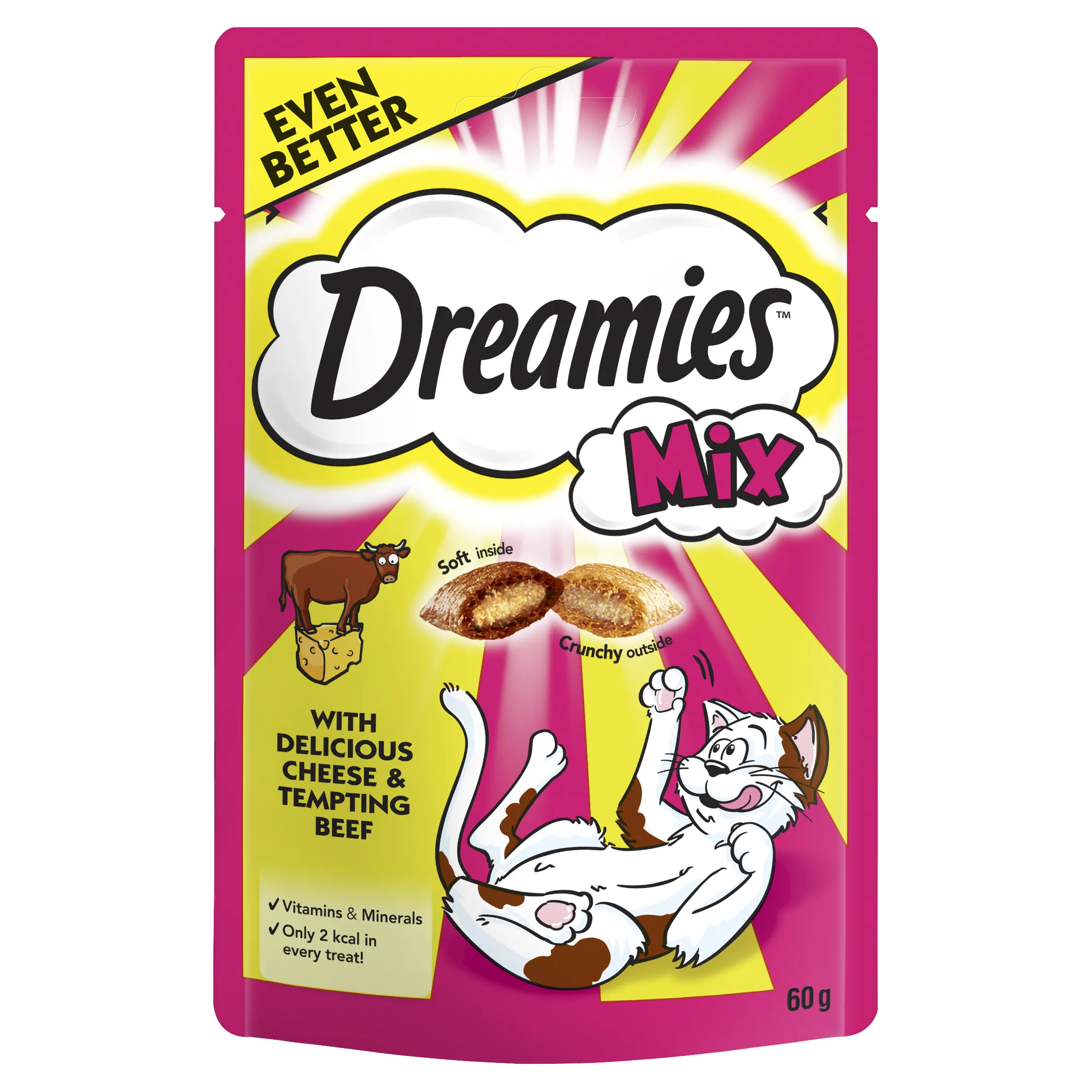 Dreamies Beef & Cheese Mix Cat Treats 60g