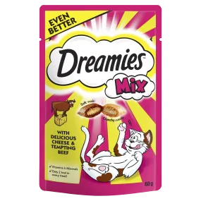 Dreamies Beef & Cheese Mix Cat Treats 60g