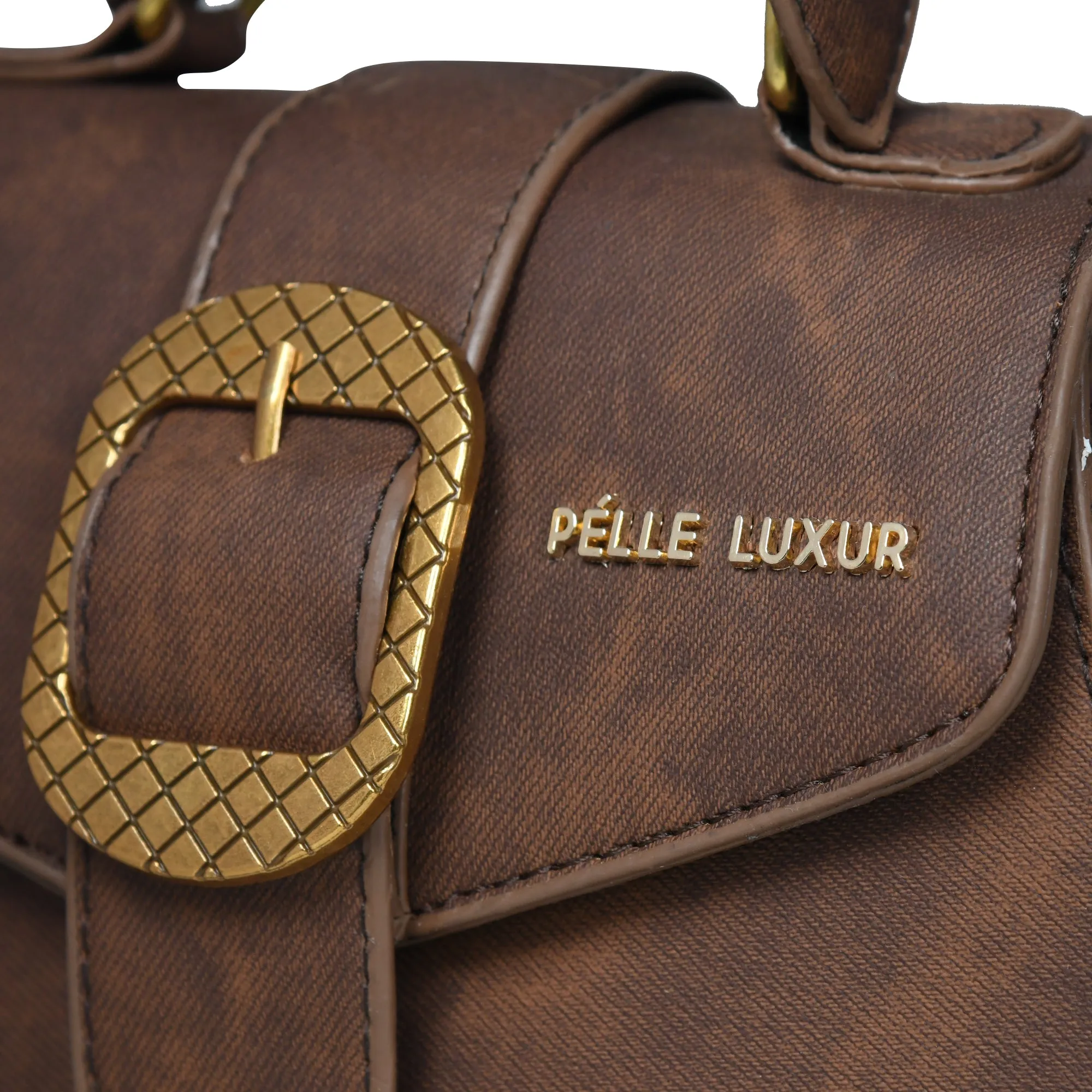 Elegant Design: Pelle Luxure Women's PU Sling Bag in Grey, Brown, and Khaki