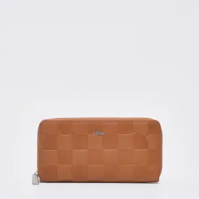 Embross Leather Full Zipper Long Wallet - TGLW0322LN3MK4
