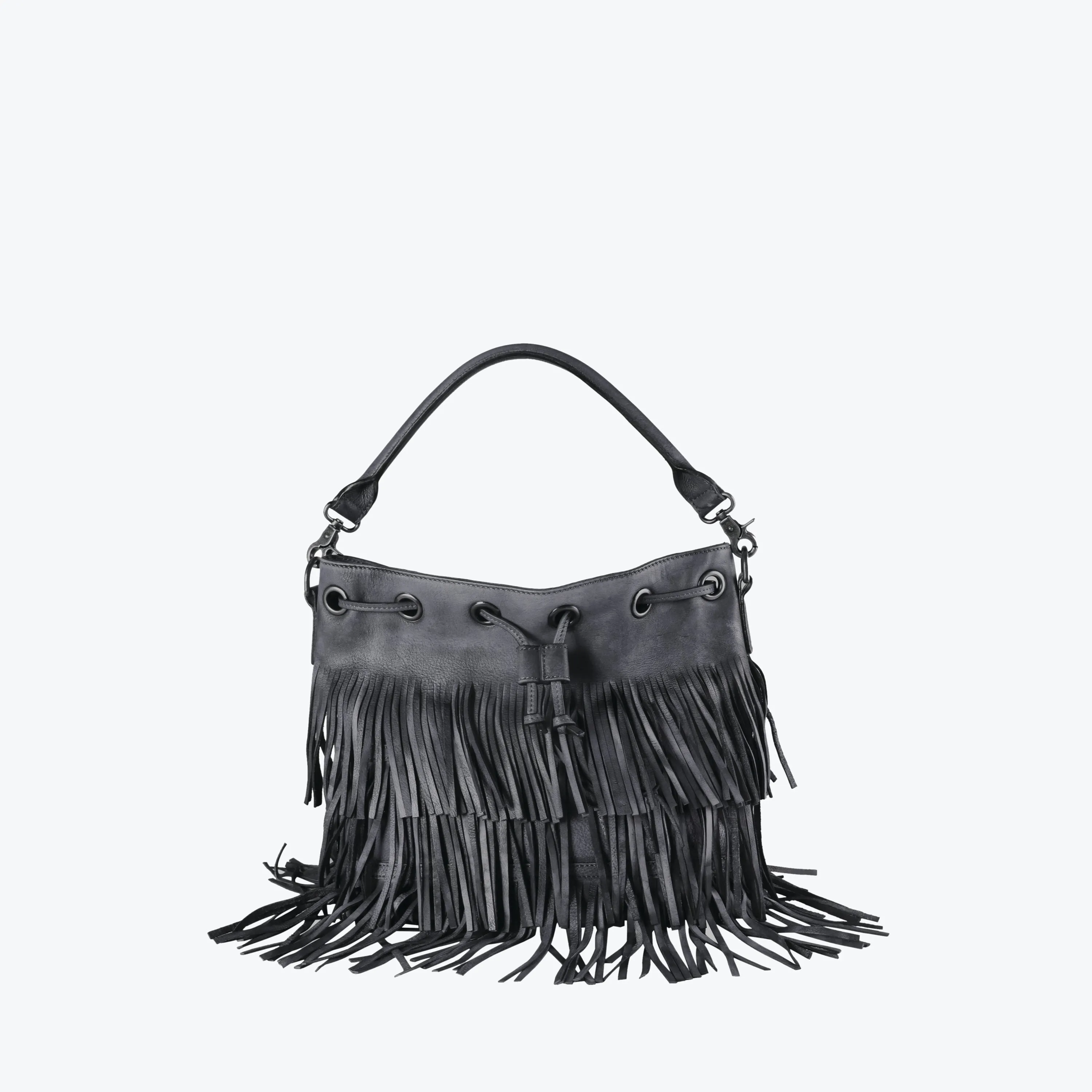 Genuine Leather Fringe Style Large Tote