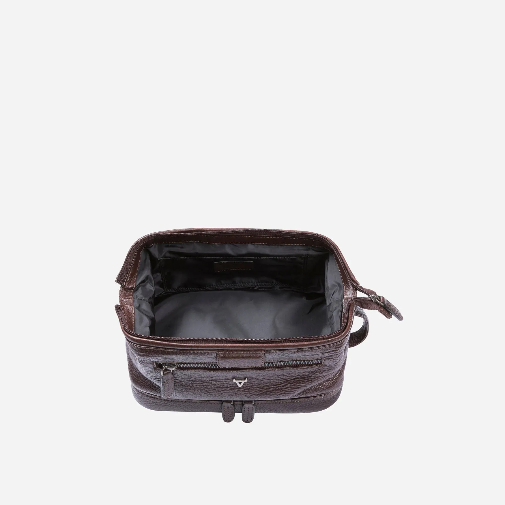 Genuine Leather Wash Bag, Brown