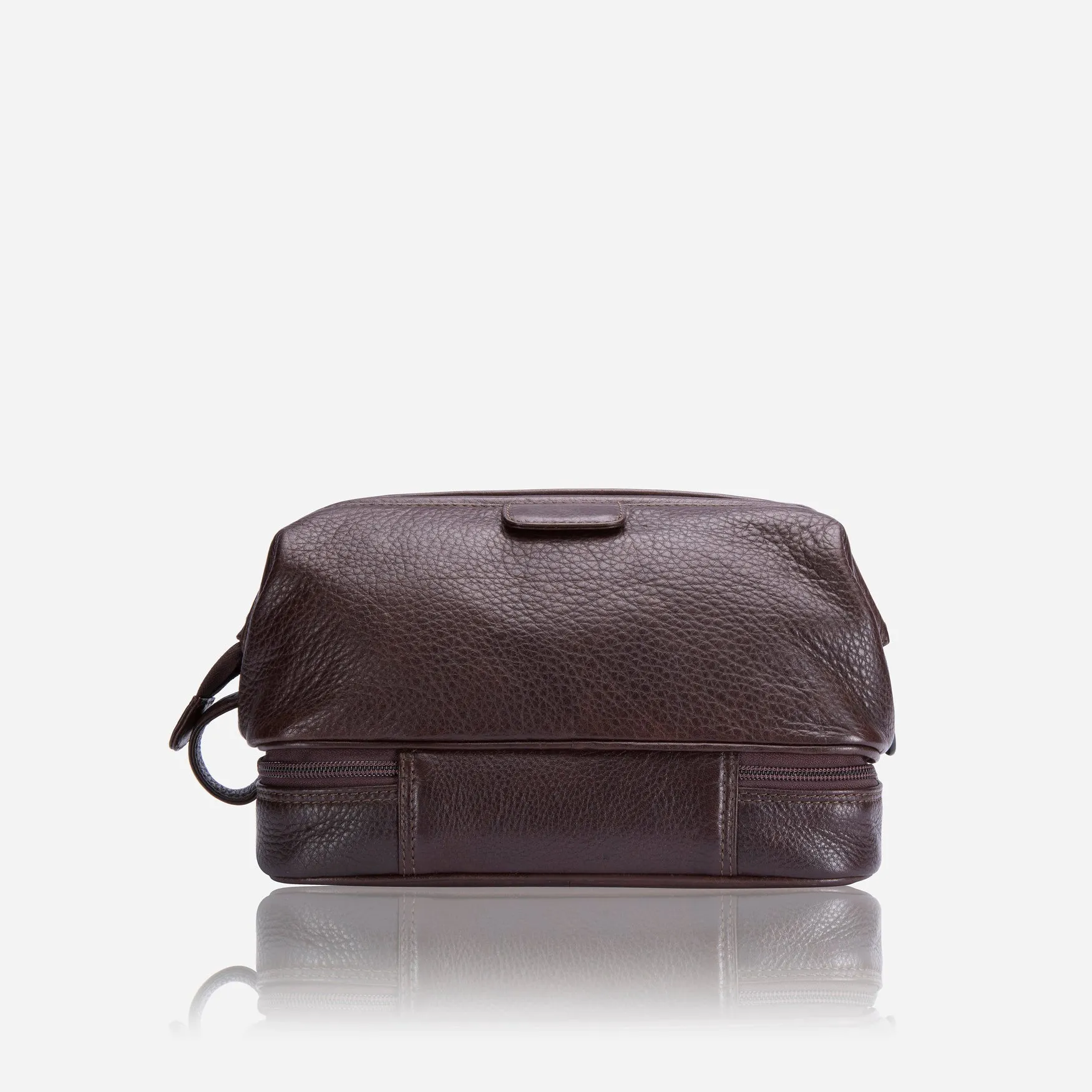 Genuine Leather Wash Bag, Brown