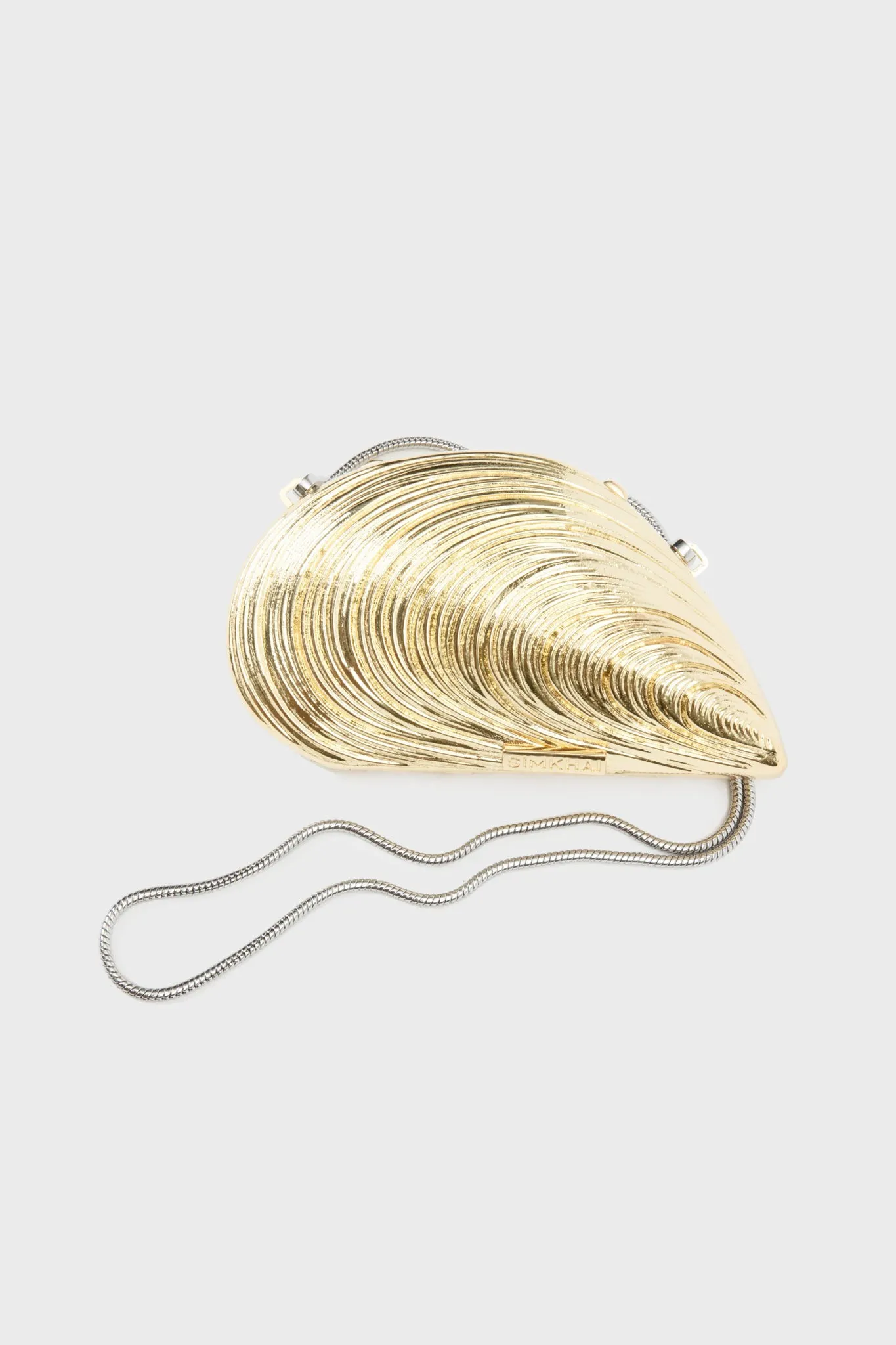 Gold Mini Bridget Oyster Shell Clutch