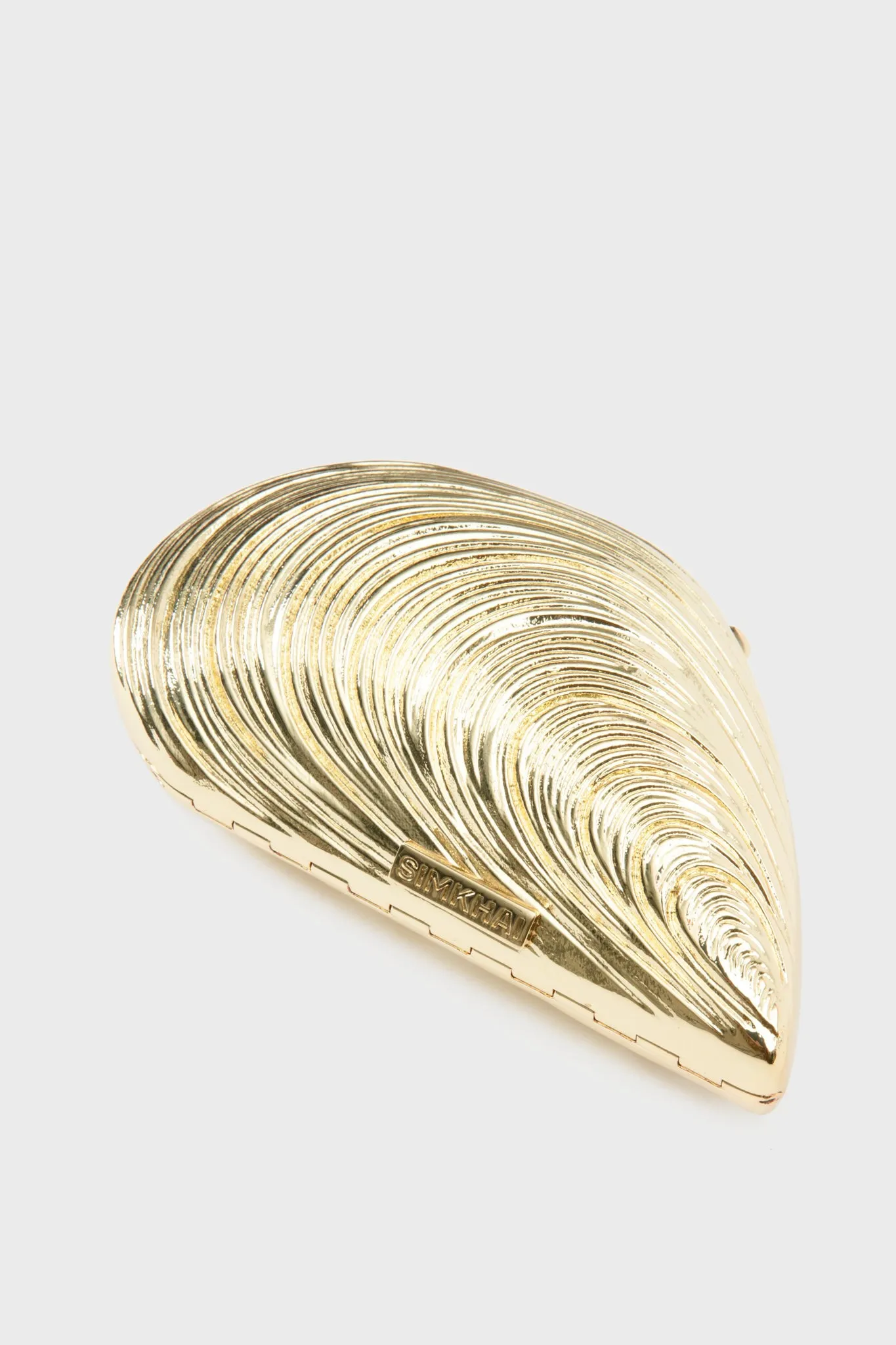 Gold Mini Bridget Oyster Shell Clutch