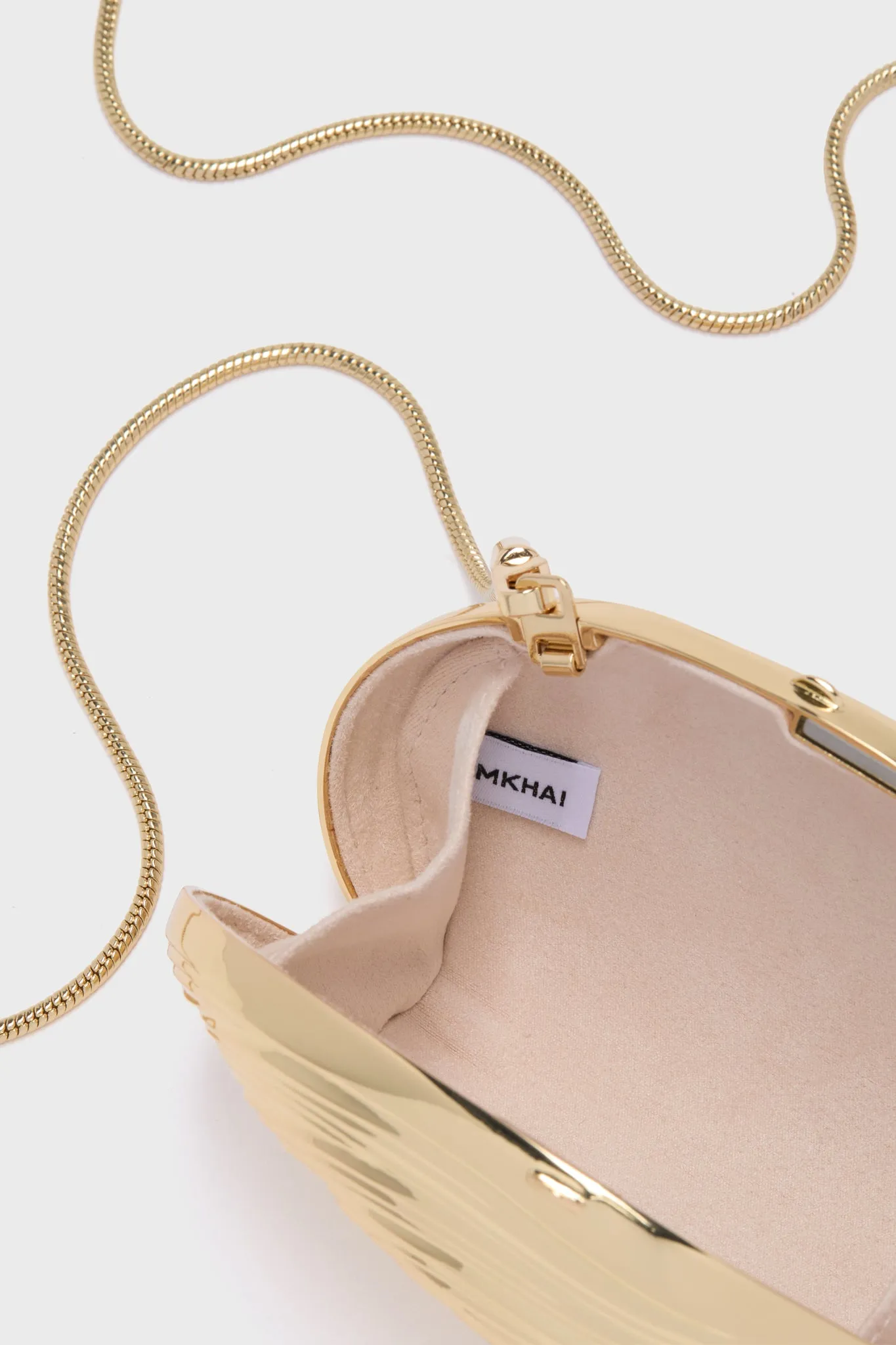 Gold Mini Bridget Oyster Shell Clutch