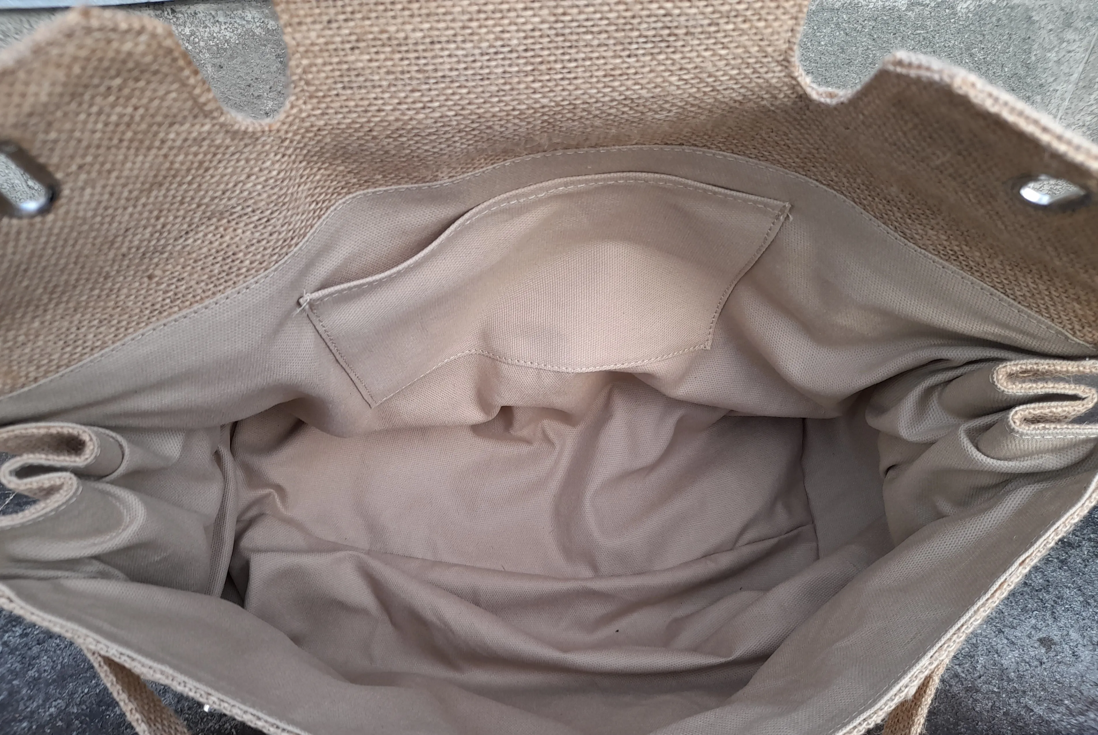 Handmade burlap / jute bag, Large size (45cm)_style 6