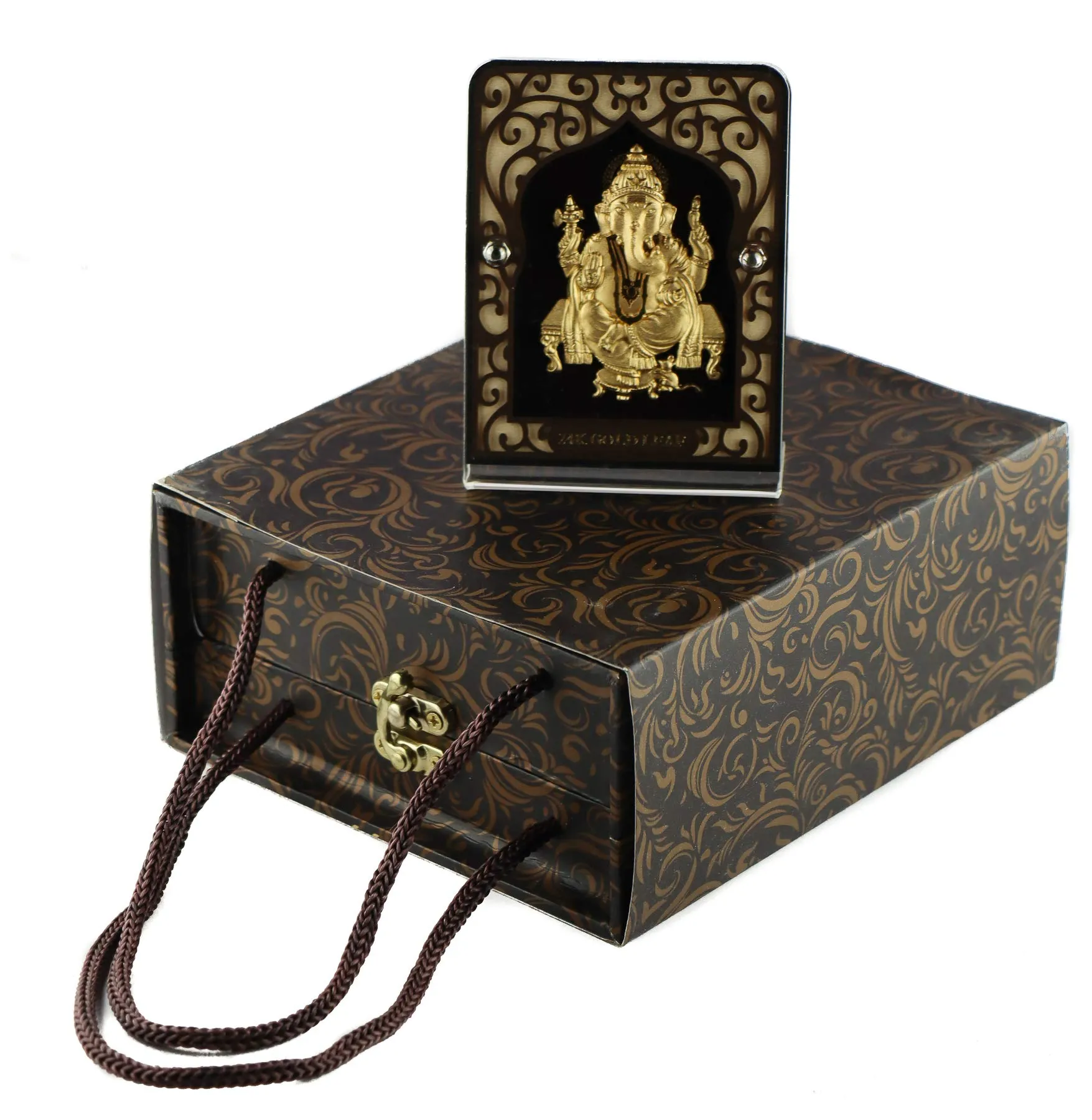 Hem Jewels 999 Gold Ganesh Frame for Gift and Home Décor (4 X 3 Inches)