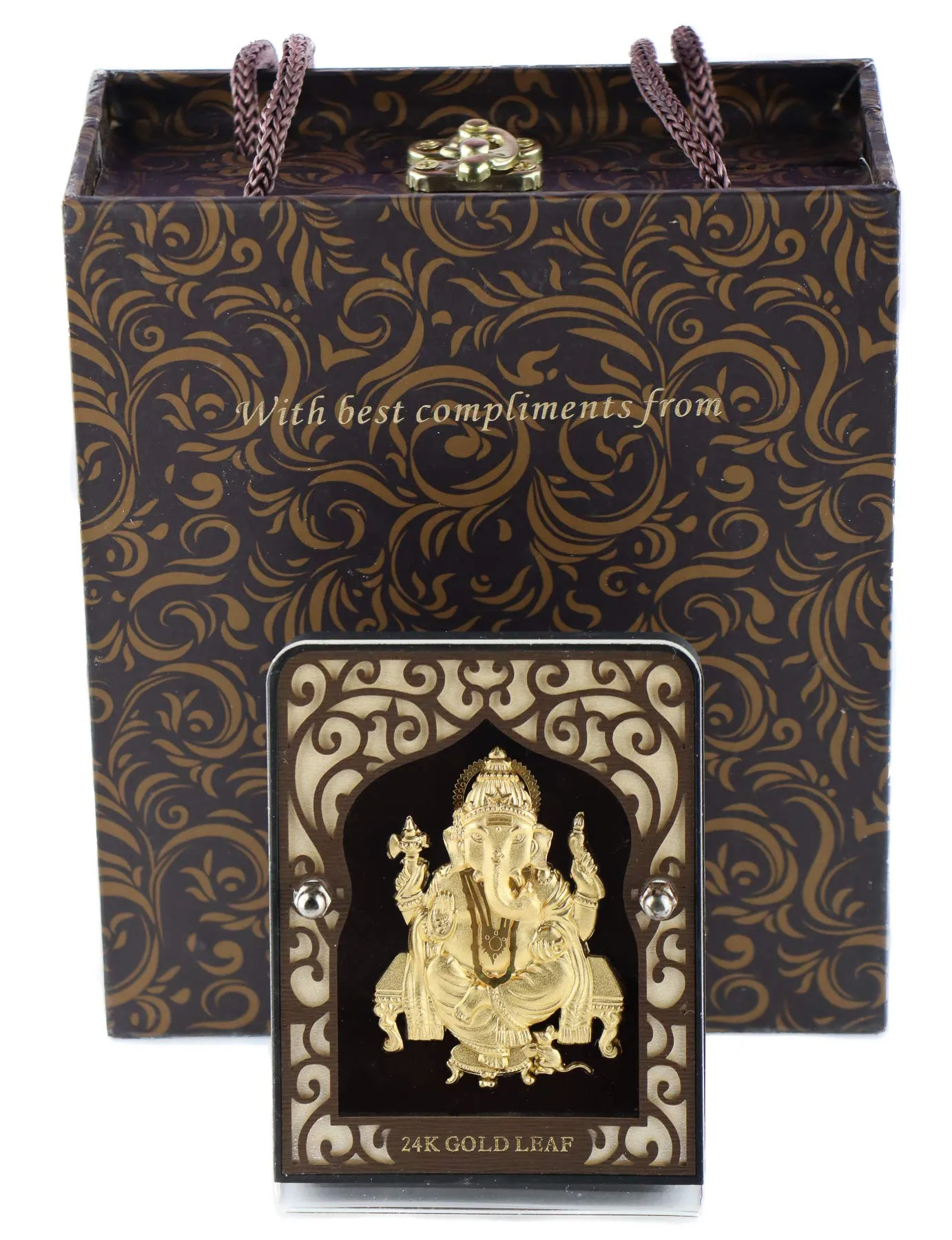 Hem Jewels 999 Gold Ganesh Frame for Gift and Home Décor (4 X 3 Inches)
