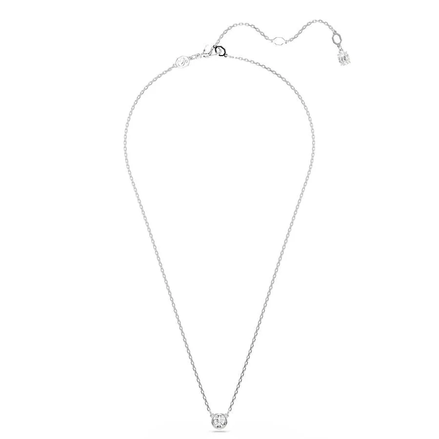 Imber Rhodium Plated White Round Cut Pendant 5696039