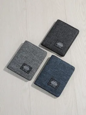 JEMINAL Bifold Vertical Canvas Wallet For Men And Women, Casual College Style Minimalist Wallet