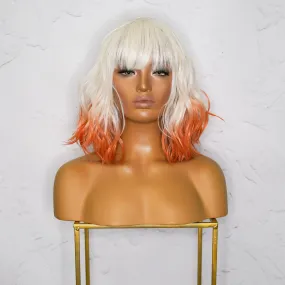 JORDAN Ombre Orange Bob Fringe Wig