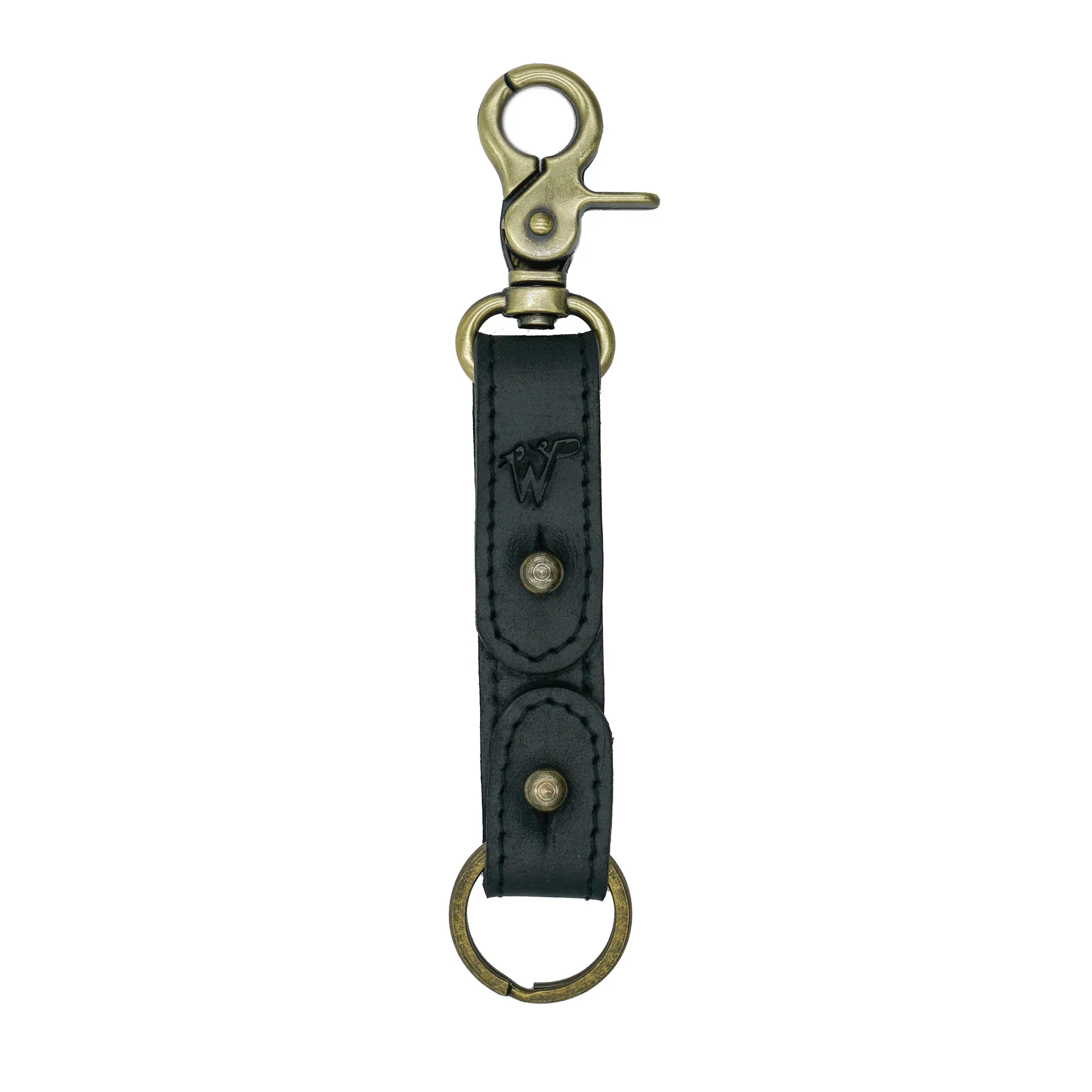 Keyring / Hat-holder Black Stitched Leather No. A8017