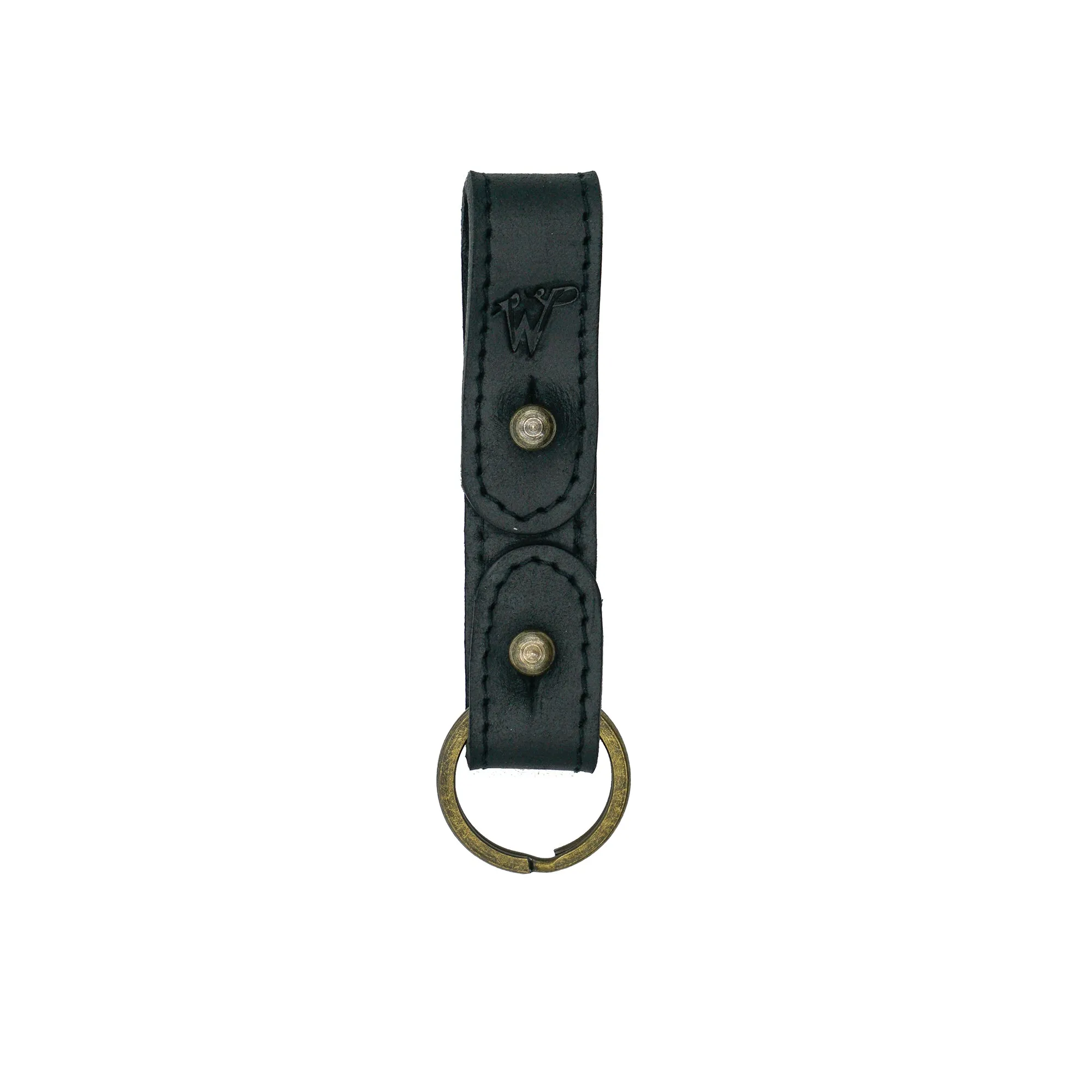 Keyring / Hat-holder Black Stitched Leather No. A8017