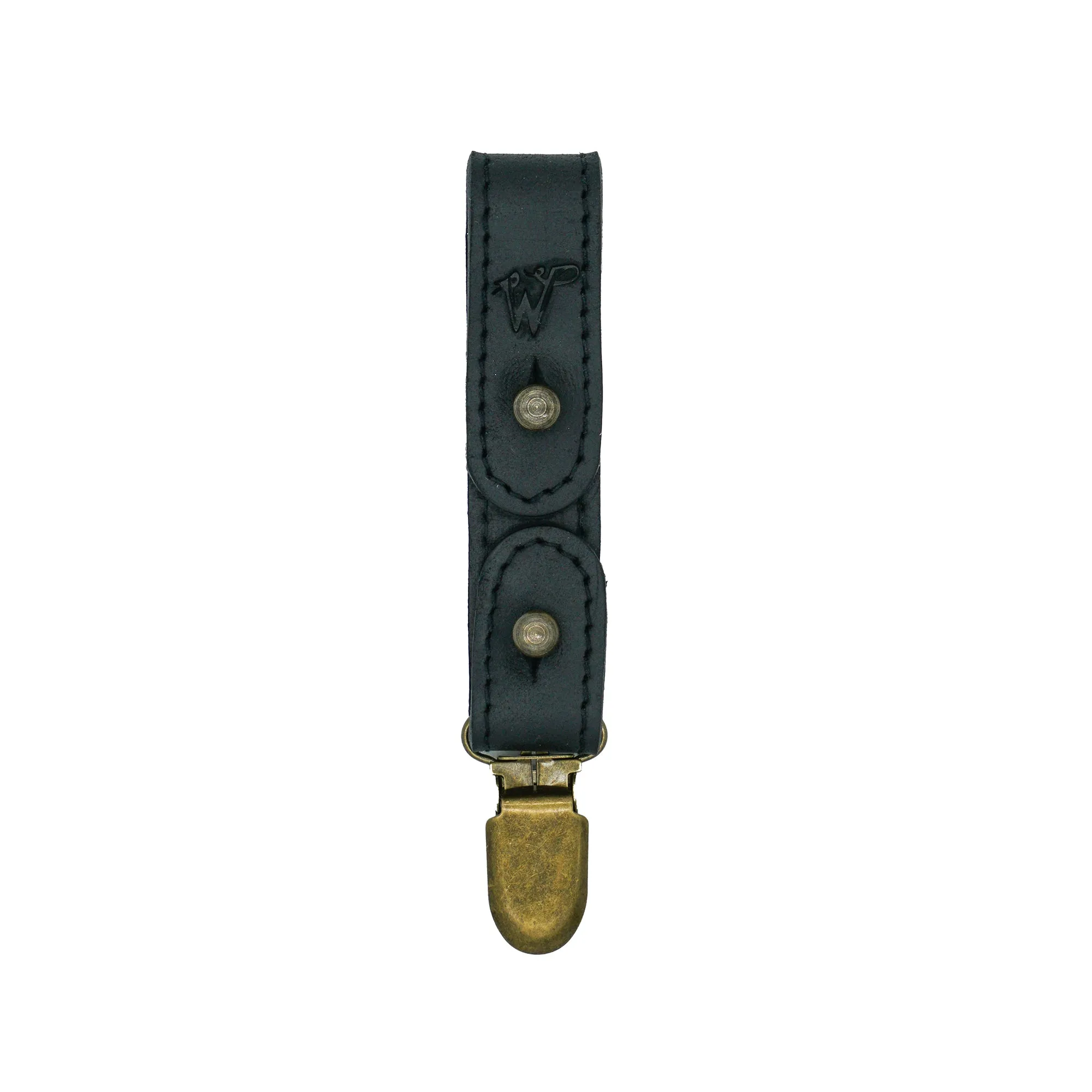 Keyring / Hat-holder Black Stitched Leather No. A8017