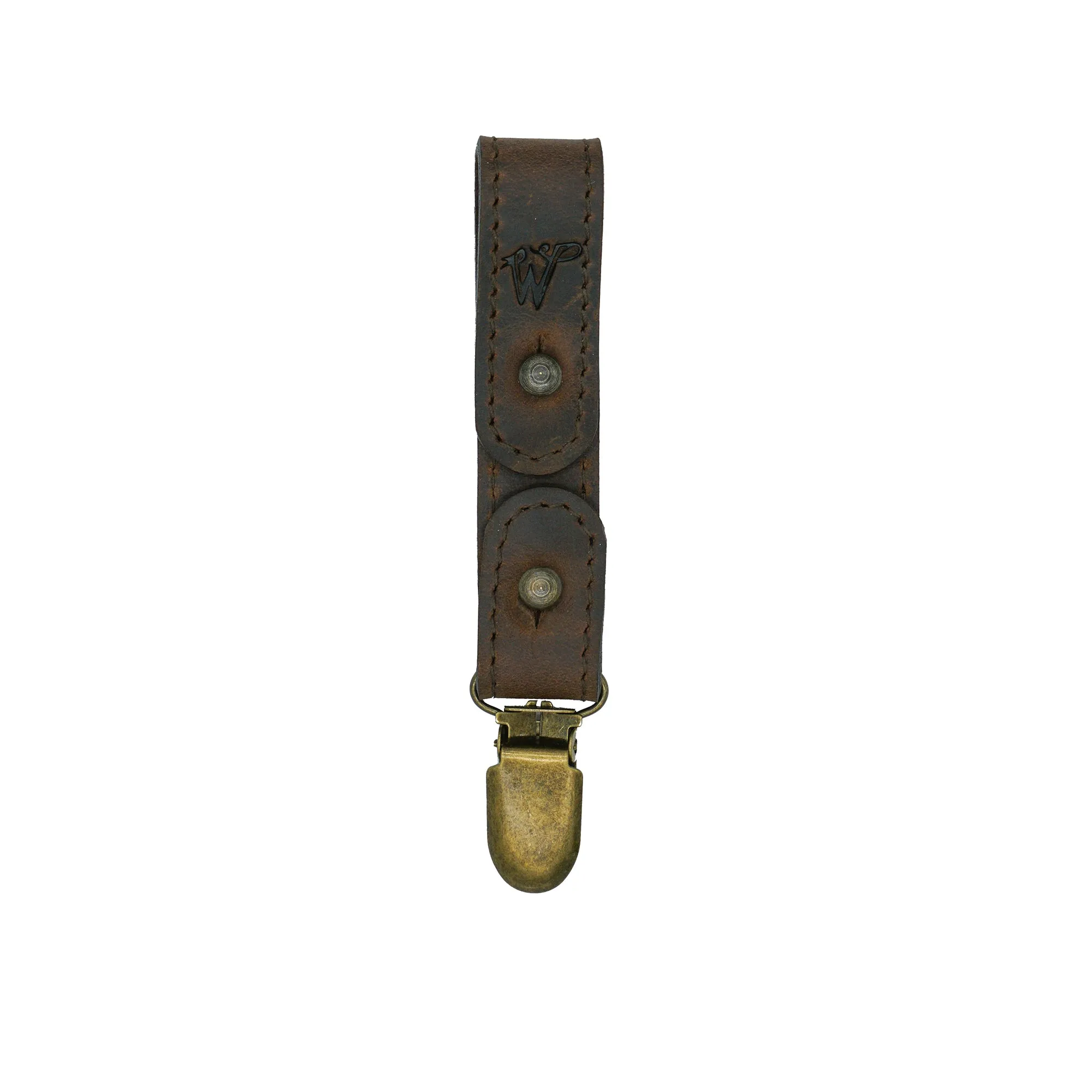 Keyring / Hat-holder Dark Brown Stitched Leather No. A8017