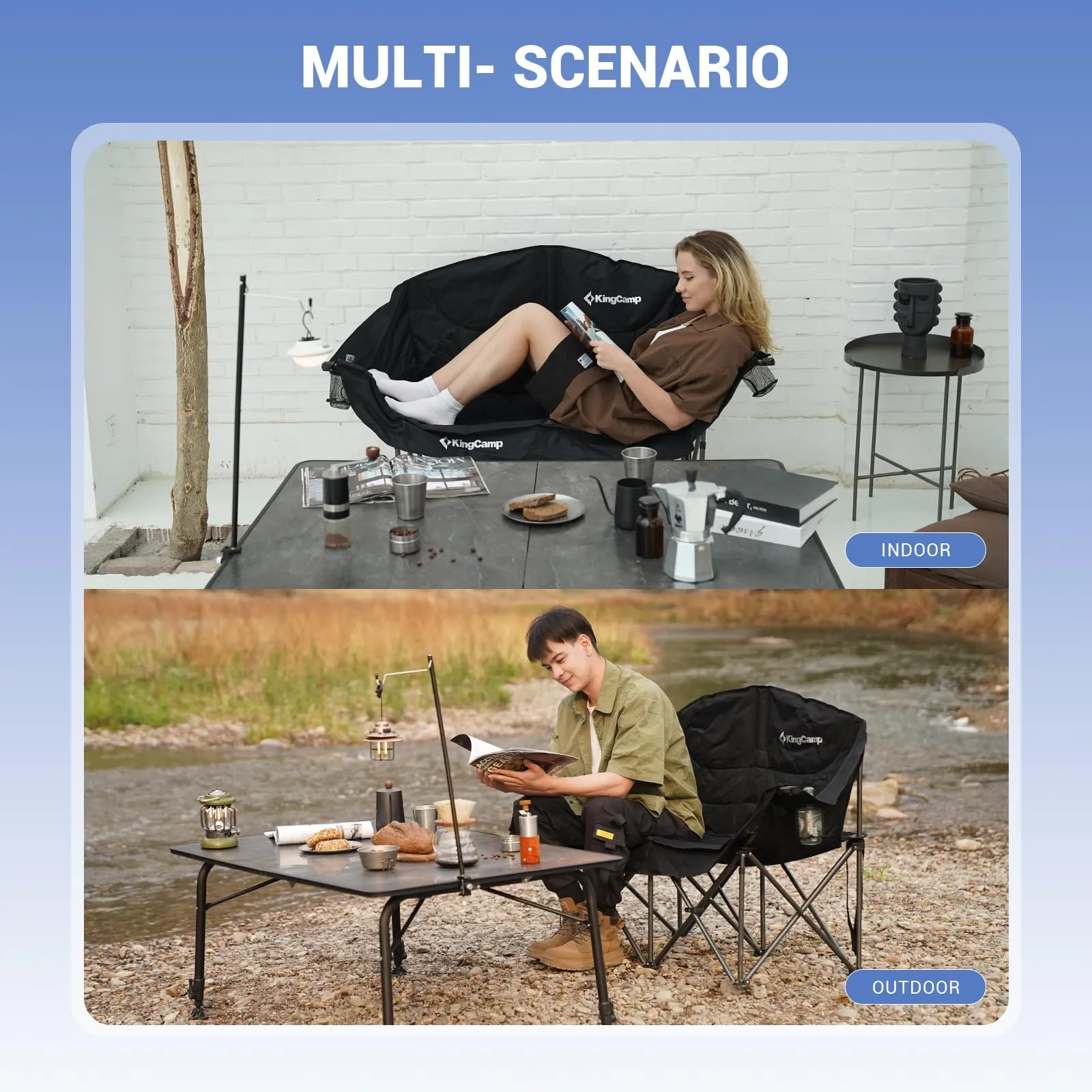 KingCamp Meteoritem P10 Fiberglass Camping Table with Sliding Rail System