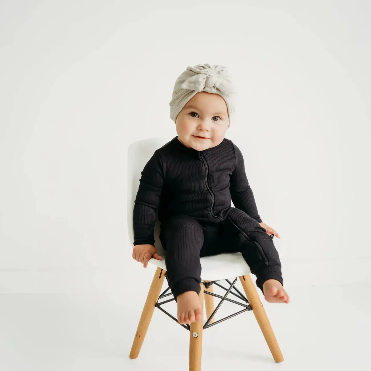 Kyte Baby - Ribbed Zipper Romper - Midnight