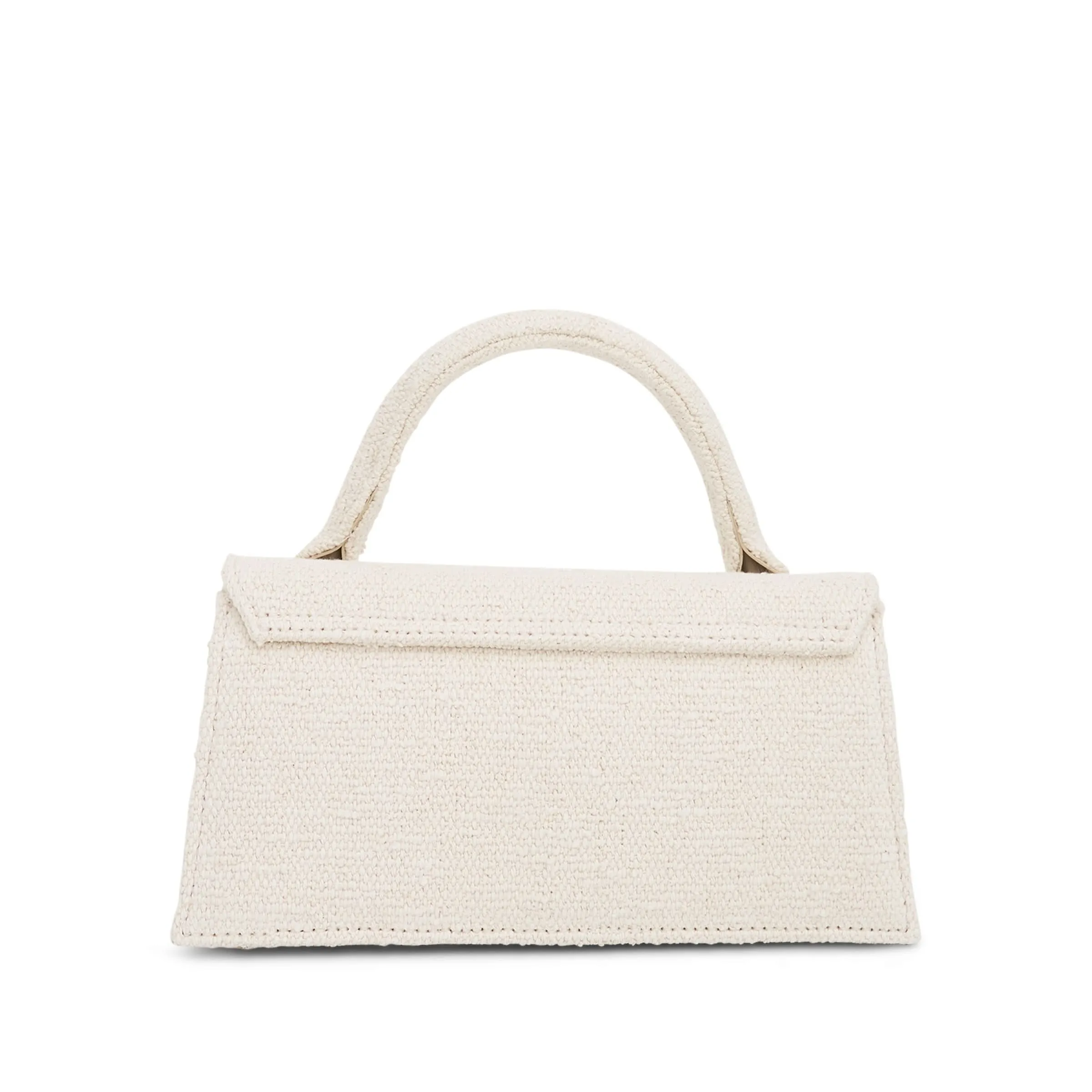 Le Chiquito Long Leather Bag in Off-White