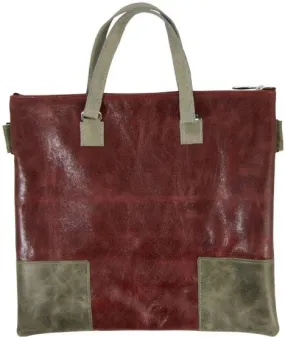 Leather Bag With Square Patches on the Corners 520G-BG