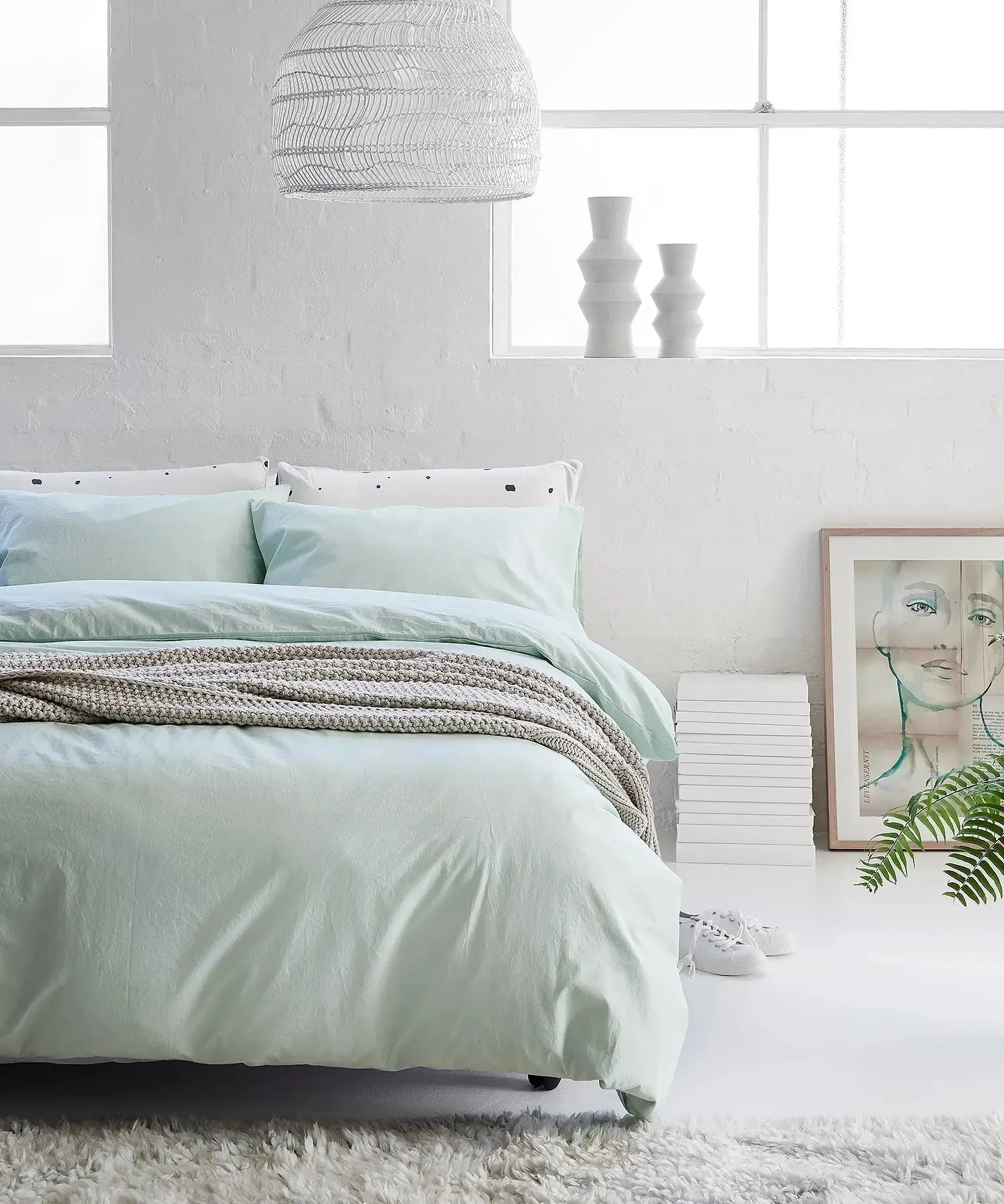 Light Green Organic Cotton Pillowcase