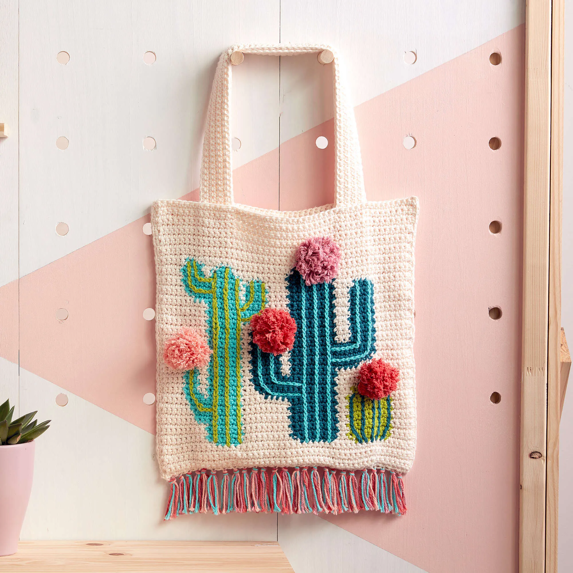 Lily Sugar'n Cream Crochet Cactus Tote