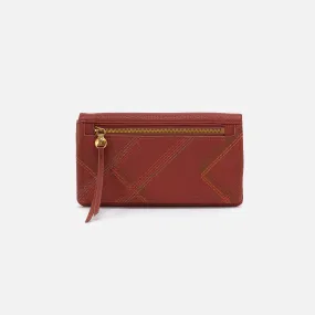 Lumen Continental Wallet In Pebbled Leather - Rust