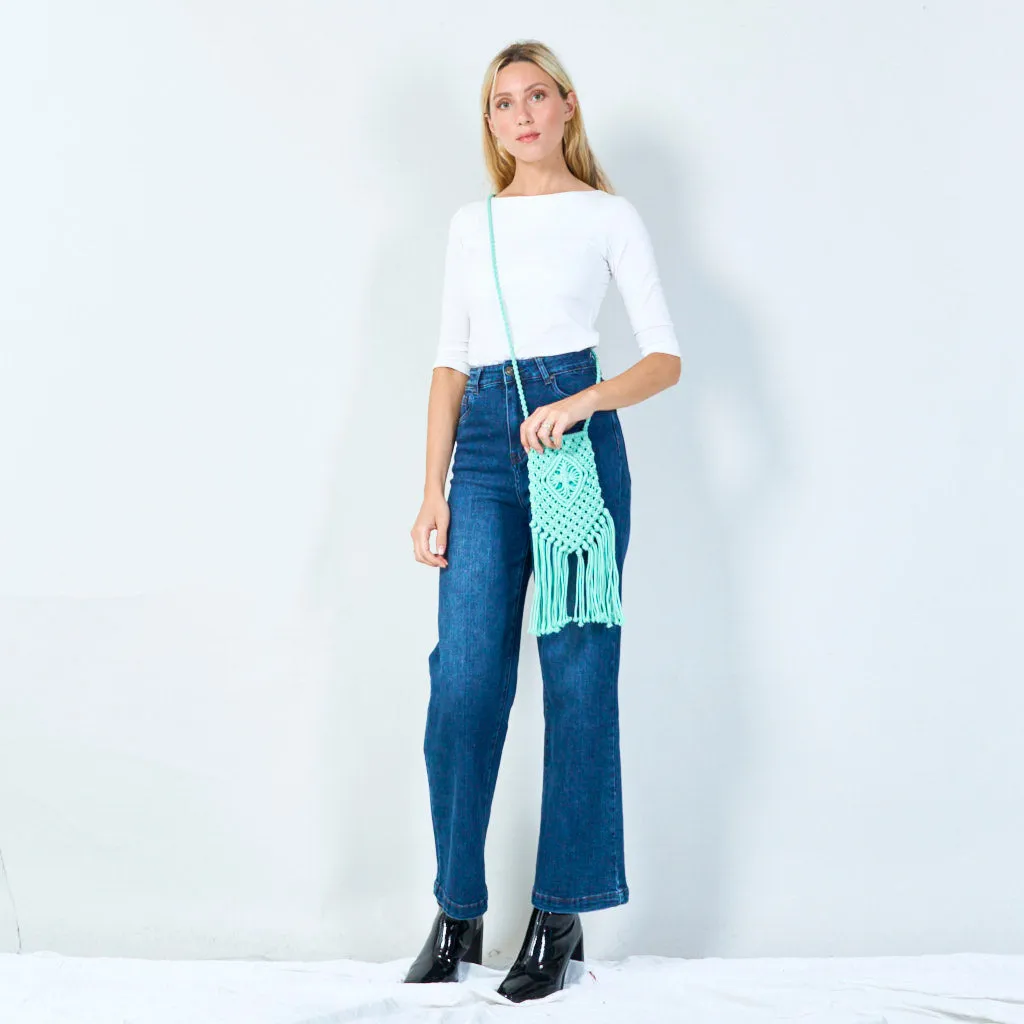 Macramé fringe crossbody bag wholesale
