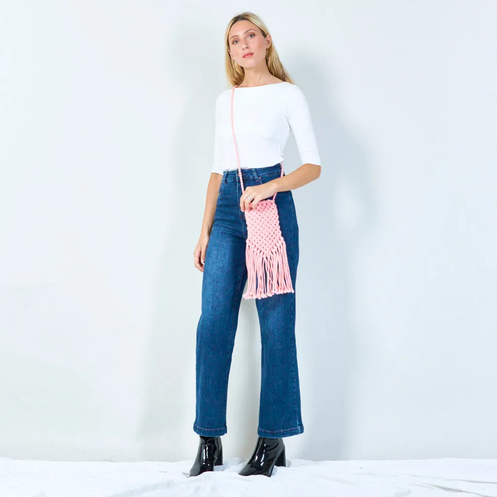 Macramé fringe crossbody bag wholesale