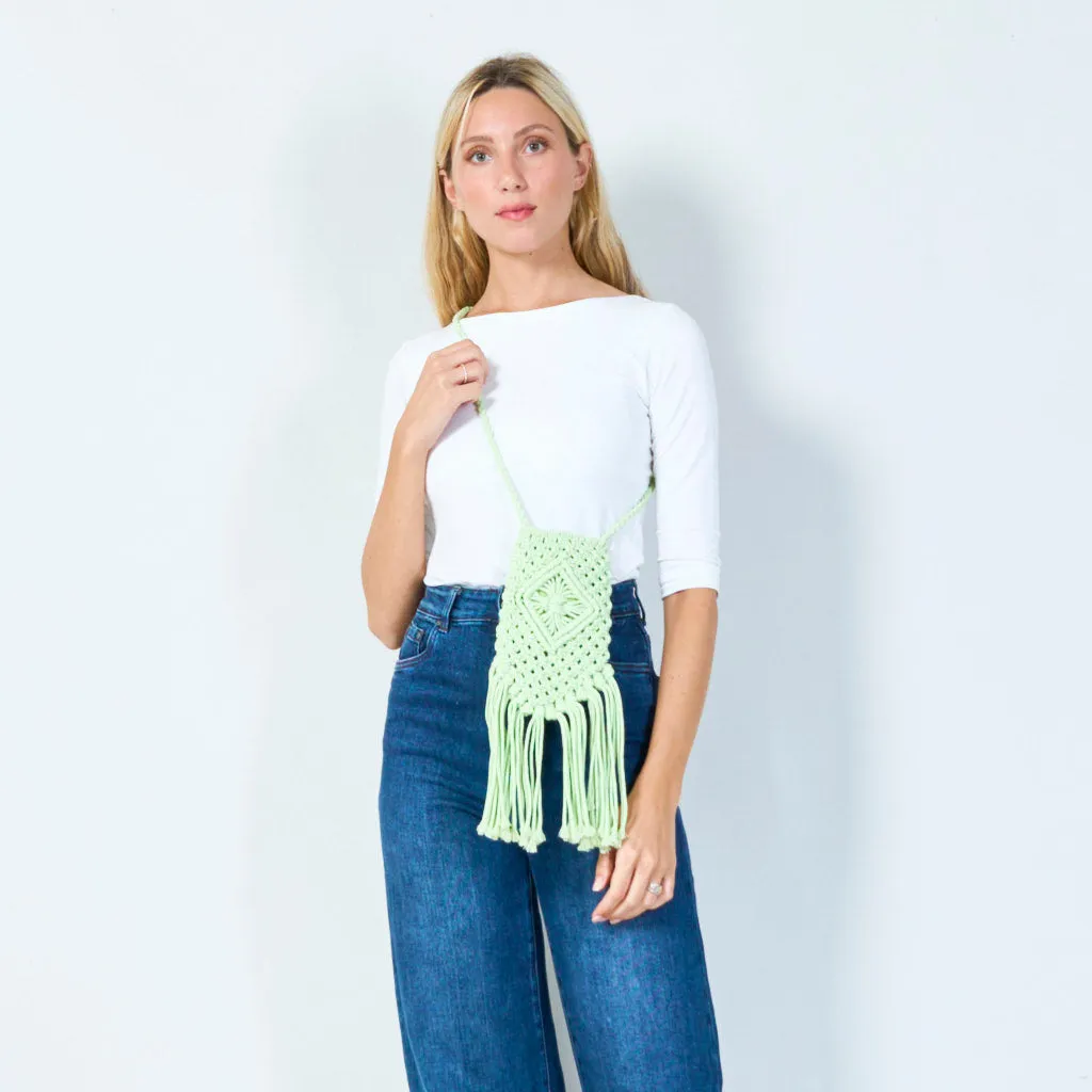 Macramé fringe crossbody bag wholesale