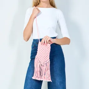 Macramé fringe crossbody bag wholesale